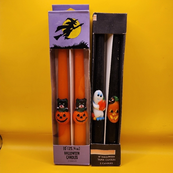 Other - 2 Sets of Vintage Halloween Candles New In Box 10” Tapers Decorative